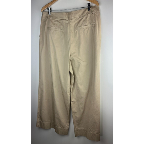 NWT LOFT 2024 Poplin Super Wide Leg Pants Toasted Beige Tan Khaki Womens Size 14 - Picture 5 of 11